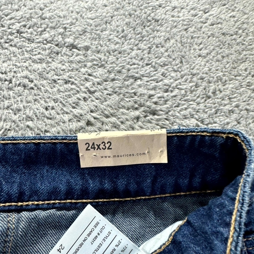 Kancan Jeans Women 24x32 Blue Denim Wide Leg Hi-Rise Distressed Raw Hem NWT - Picture 6 of 13